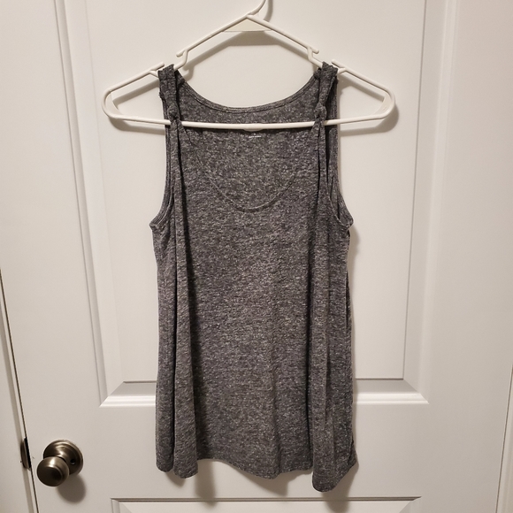 12/$30   🤍🖤like new old navy knit tank with knot detailing - heathered grey - Picture 5 of 7